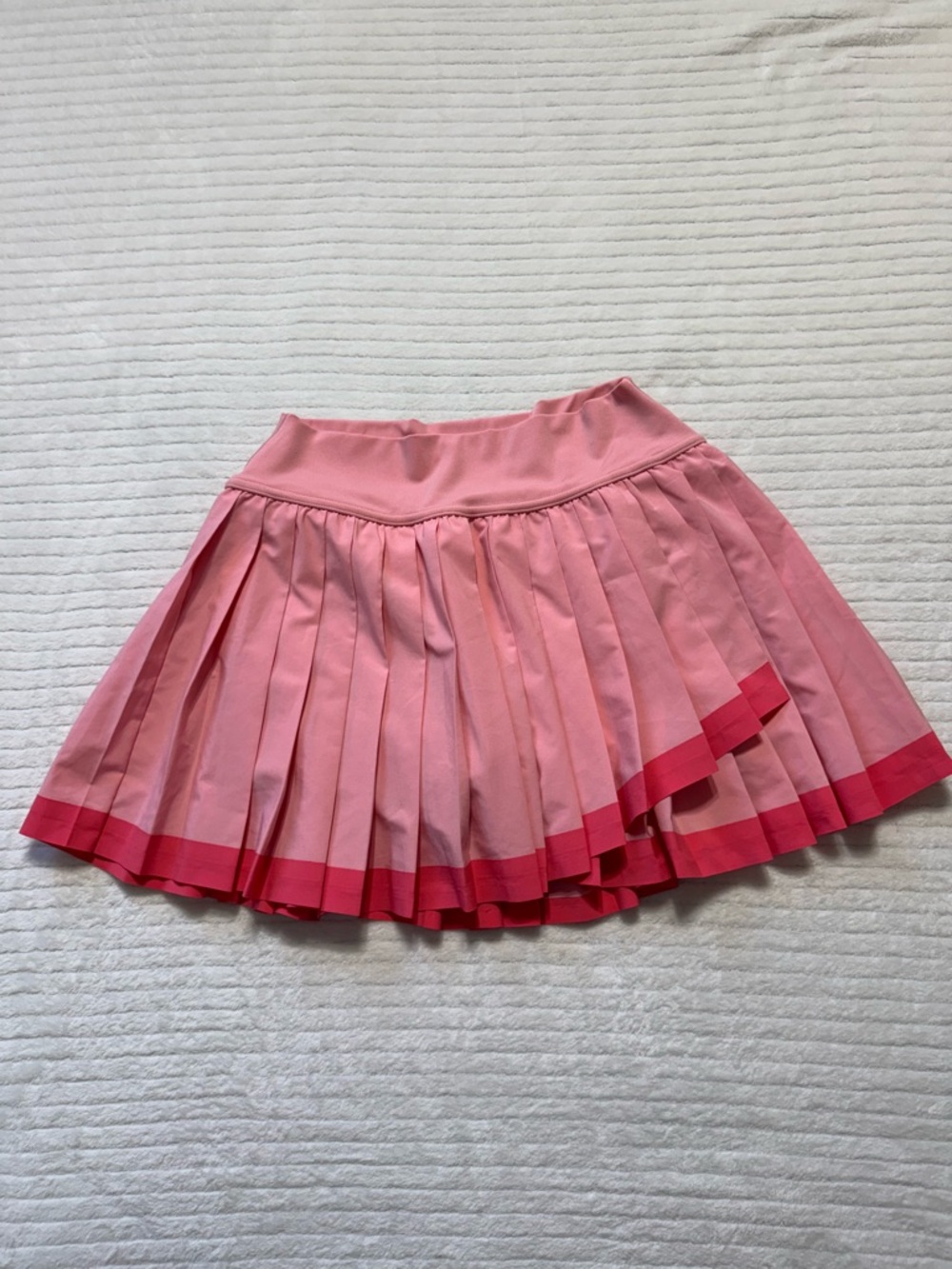 Pleated Pink Skater Skirt with Contrast Hem - Picture 5 of 11